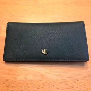 Lauren Ralph Lauren Crosshatch Leather Slim Wallet Season Green
